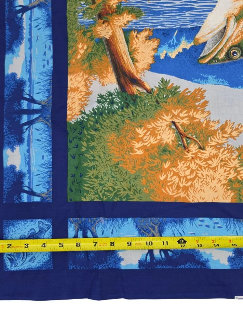 Springs Beaver Lake Fishing Tournament Fabric Panel 34x44 Wall Hanging Quilt Top